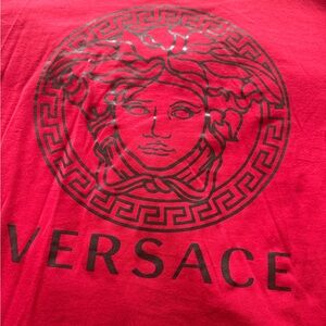 Versace Vibrant Red Tee with Black Medusa Design
